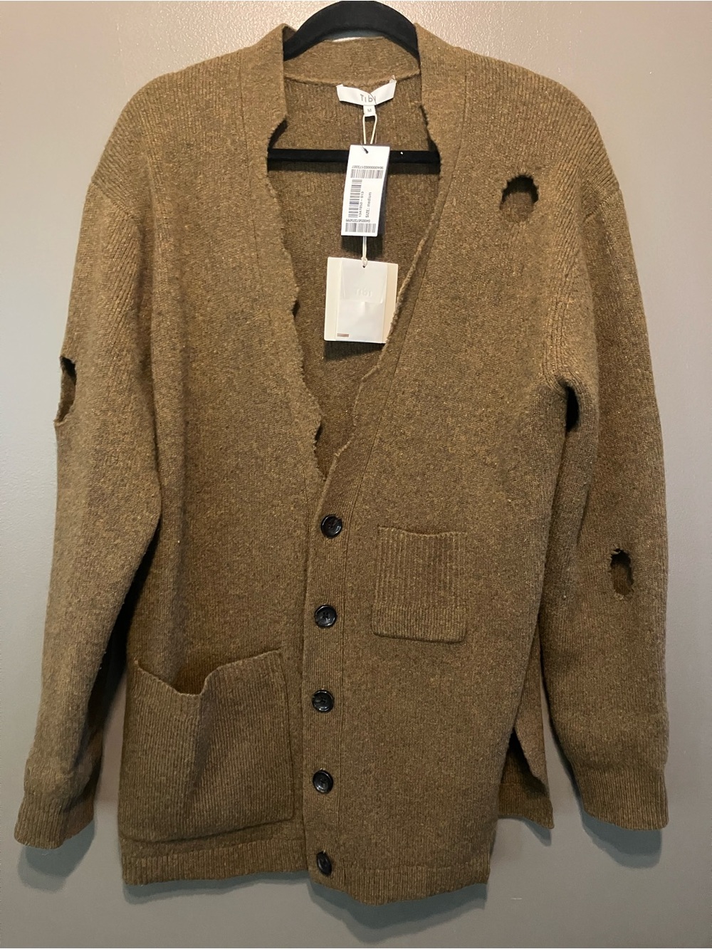 $575 Tibi Soft Lambswool Distressed Cardigan size medium - Picture 11 of 13